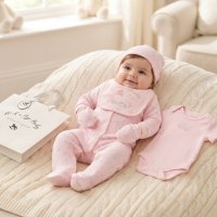 H15191: Baby Girls Welcome Little One 6 Piece Mesh Bag Gift Set (NB-6 Months)